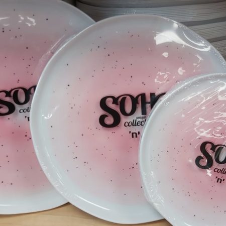 סט צלחות דגם 'סוהו' ורוד, ארוז 10 יחידות - ליחצו כדי לבחור גודל וצבע